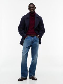 New York Label Wool-Blend Turtleneck — Burgundy 2