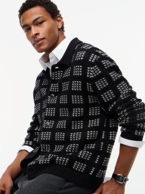 Мужской кардиган Tommy Hilfiger New York Label Wool-Blend Polo Cardigan, цвет: Чёрный — фото 3