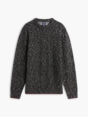 Мужской свитер Tommy Hilfiger New York Label Donegal Wool-Blend, цвет: Тёмно-синий — фото 5