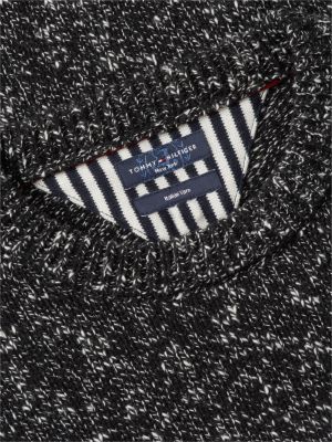 Мужской свитер Tommy Hilfiger New York Label Donegal Wool-Blend, цвет: Тёмно-синий — фото 6