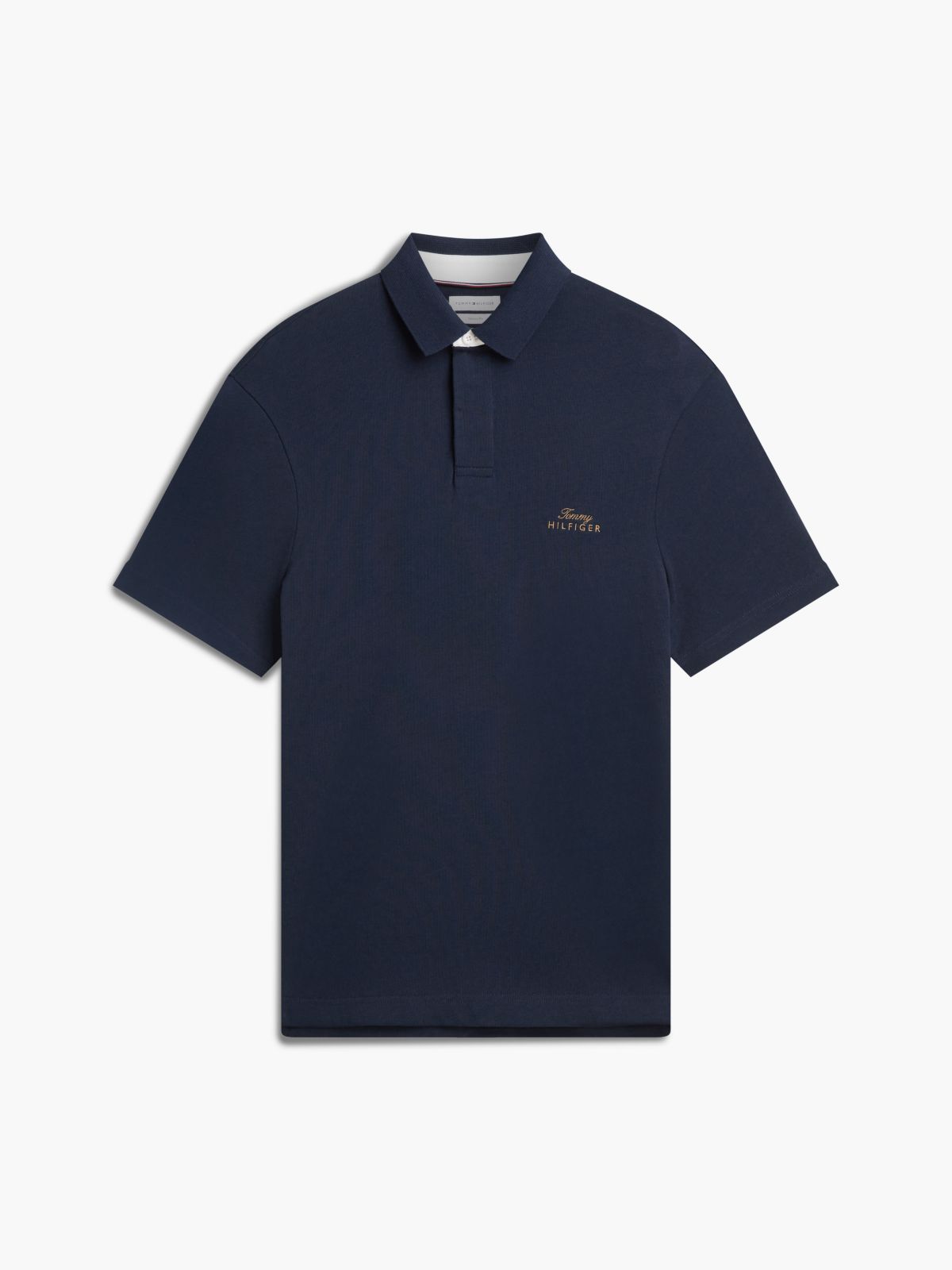 Classic Fit Back Flag Logo Polo — Carbon Navy