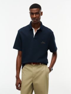 Classic Fit Back Flag Logo Polo — Carbon Navy 1