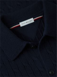 Cable Knit Cardigan — Navy Blue 6
