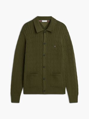 Мужской кардиган Tommy Hilfiger Cable Knit, цвет: Зелёный — фото 5