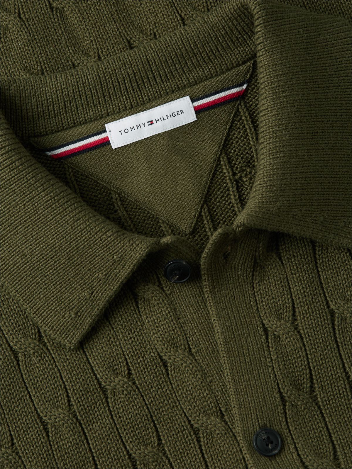 Cable Knit Cardigan — Huntsman Green