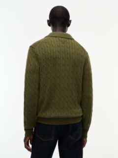 Cable Knit Cardigan — Huntsman Green 4