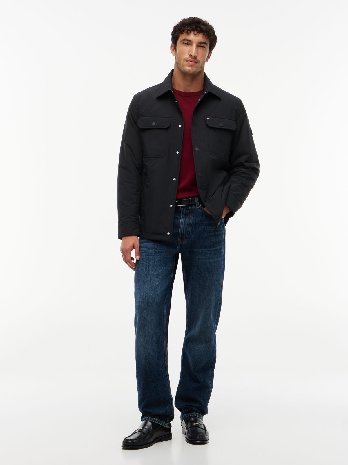 Lightweight Packable Shirt Jacket — Black