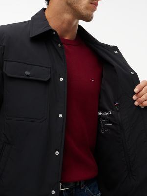 Мужская куртка Tommy Hilfiger Lightweight Packable Shirt Jacket, цвет: Чёрный — фото 3