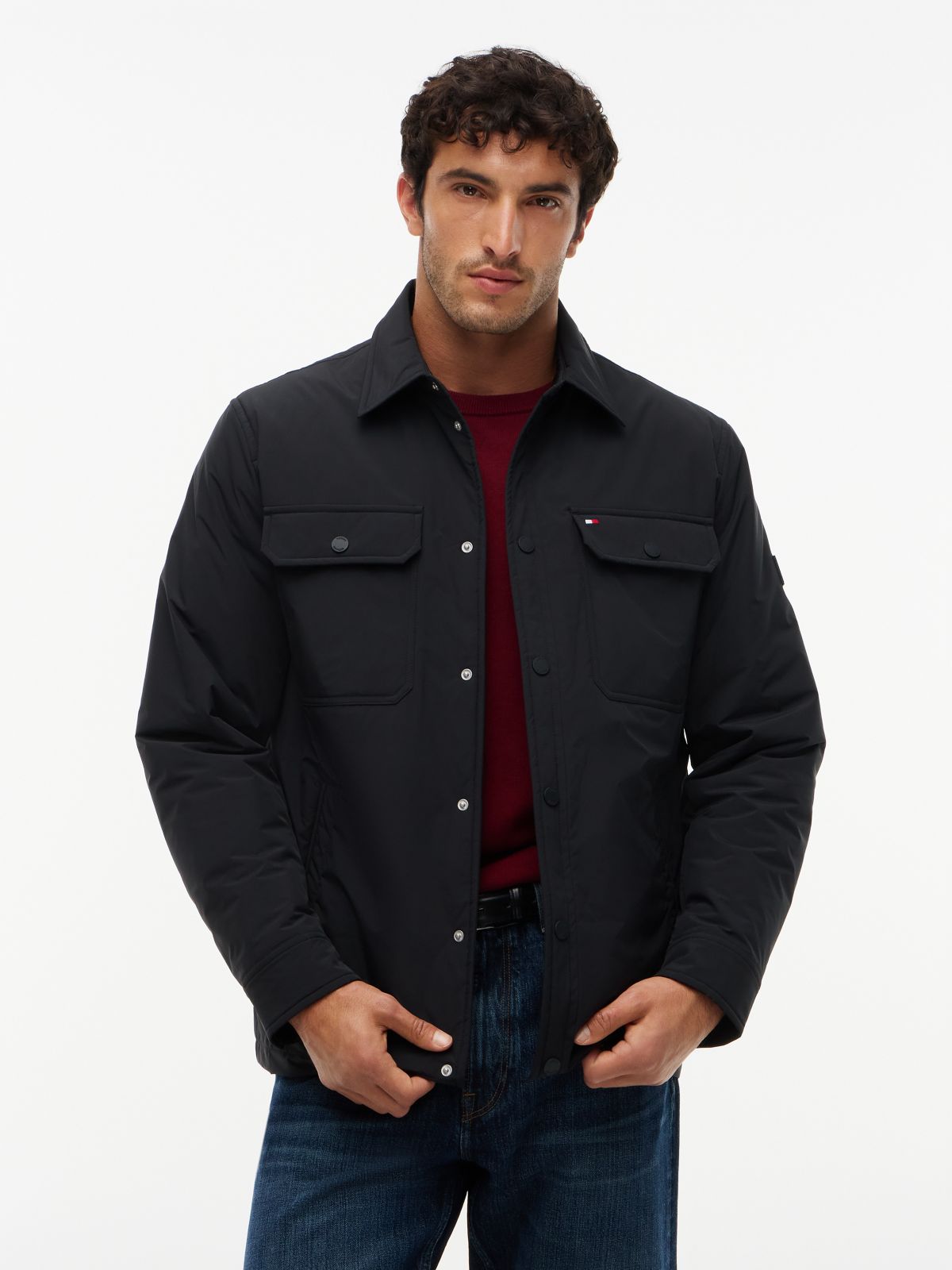 Lightweight Packable Shirt Jacket — Black