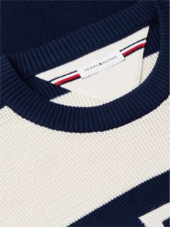 Hilfiger Logo Waffle-Knit Sweater — Carbon Navy 6