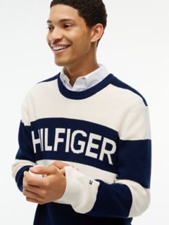 Hilfiger Logo Waffle-Knit Sweater — Carbon Navy 3
