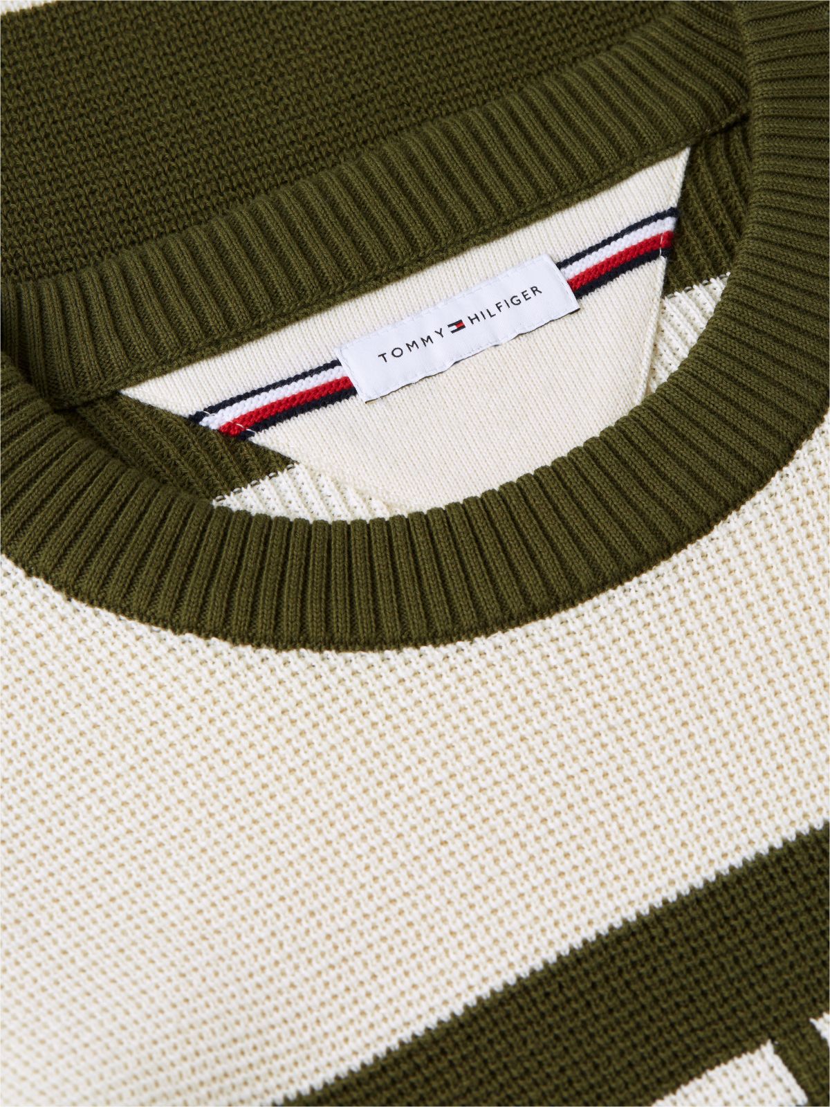 Hilfiger Logo Waffle-Knit Sweater — Huntsman Green