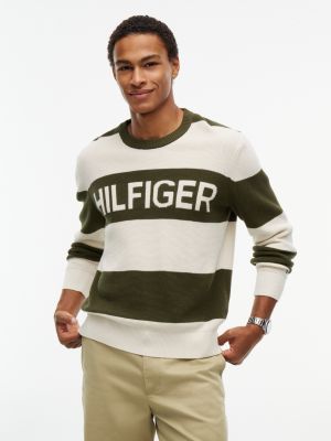 Hilfiger Logo Waffle-Knit Sweater, Huntsman Green