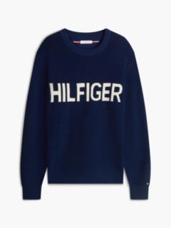 Hilfiger Logo Waffle-Knit Sweater — Carbon Navy 6