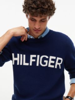 Hilfiger Logo Waffle-Knit Sweater — Carbon Navy 3
