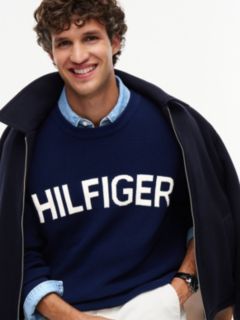 Hilfiger Logo Waffle-Knit Sweater — Carbon Navy 4