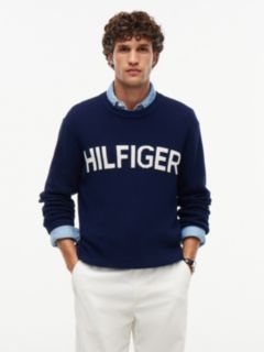 Hilfiger Logo Waffle-Knit Sweater — Carbon Navy 1