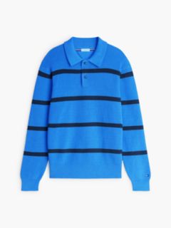 Waffle-Knit Sweater Polo — Blue Spell 5