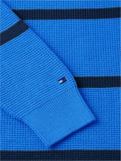 Waffle-Knit Sweater Polo — Blue Spell 6