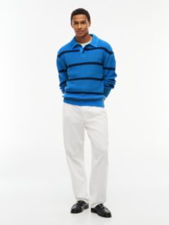 Waffle-Knit Sweater Polo — Blue Spell 2