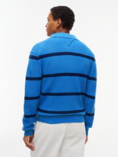 Waffle-Knit Sweater Polo — Blue Spell 4