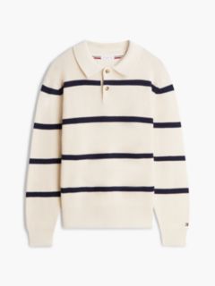 Waffle-Knit Sweater Polo — Ivory Petal 5