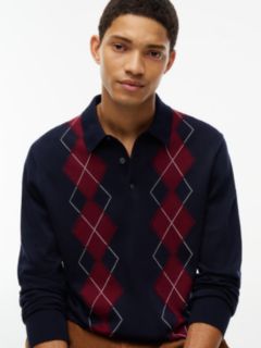 Argyle Sweater Polo — Navy Blue 3