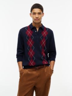 Argyle Sweater Polo — Navy Blue 1