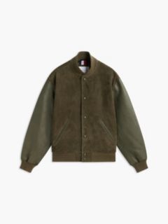 Leather and Suede Varsity Jacket — Platinum Olive 7