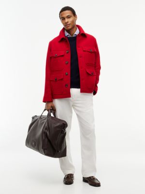 Мужская куртка Tommy Hilfiger Wool-Blend Field, цвет: Красный — фото 2