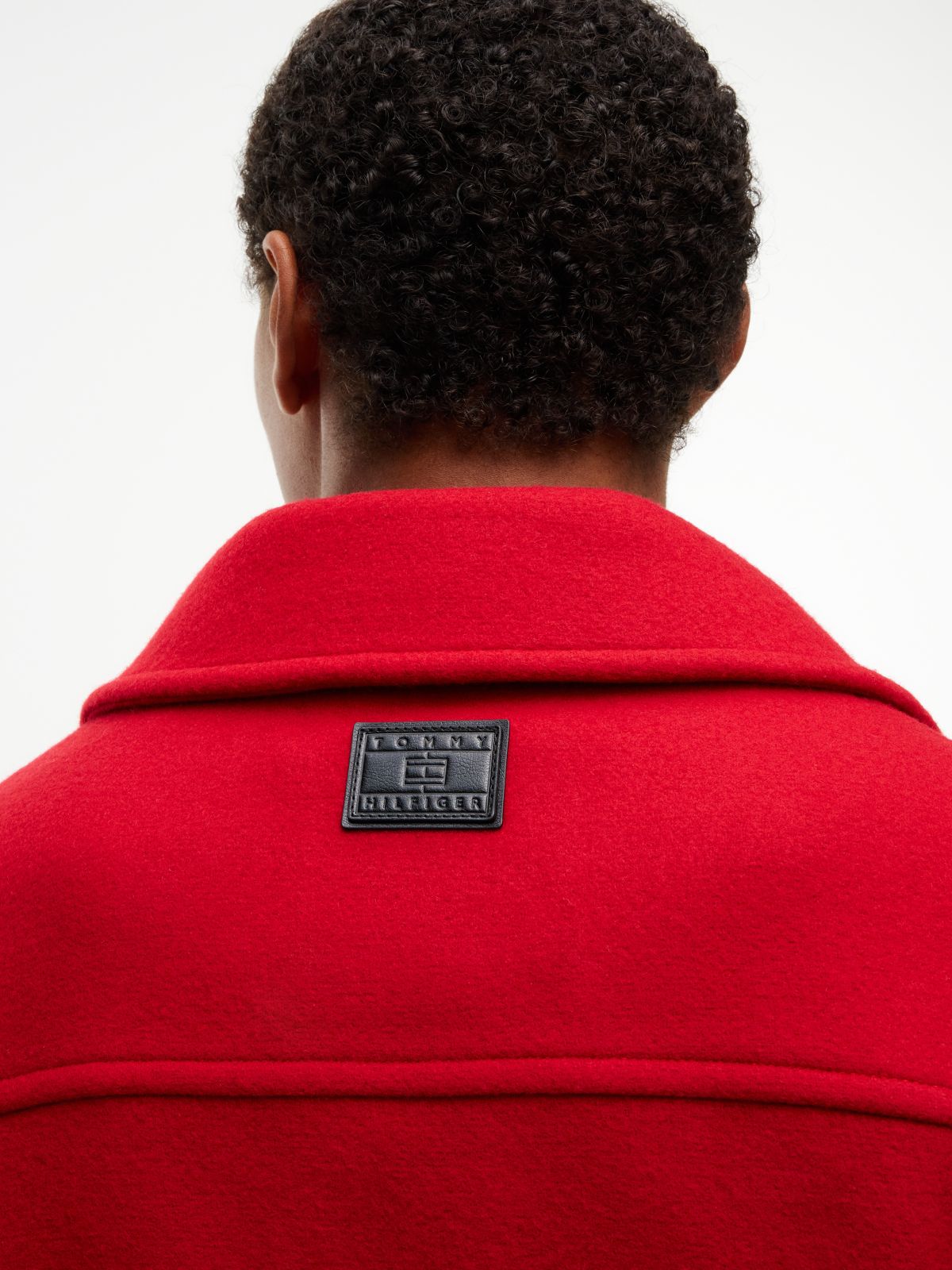 Wool-Blend Field Jacket — Red