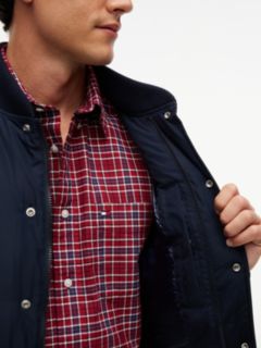 Water-Repellent Padded Bomber Jacket — Navy Blue 4