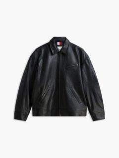 Relaxed Classic Leather Jacket — Black 7