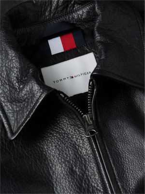 Мужская куртка Tommy Hilfiger Relaxed Classic Leather, цвет: Чёрный — фото 8