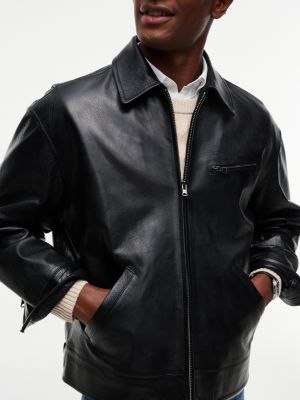Мужская куртка Tommy Hilfiger Relaxed Classic Leather, цвет: Чёрный — фото 3