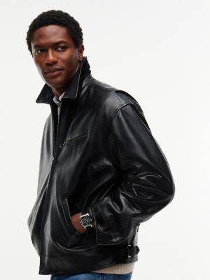 Мужская куртка Tommy Hilfiger Relaxed Classic Leather, цвет: Чёрный — фото 4
