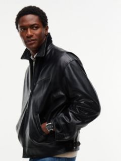 Relaxed Classic Leather Jacket — Black 4