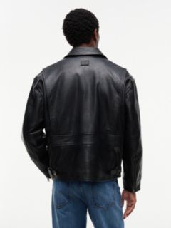 Relaxed Classic Leather Jacket — Black 6