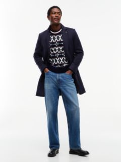 Fair Isle Wool-Blend Crewneck Sweater — Navy Blue/Ivory 2