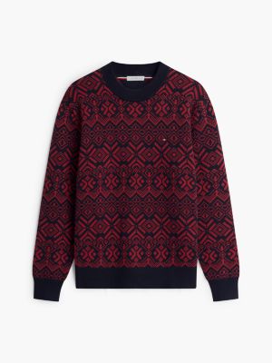 Мужской свитер Tommy Hilfiger Fair Isle Crewneck, цвет: Красный — фото 5