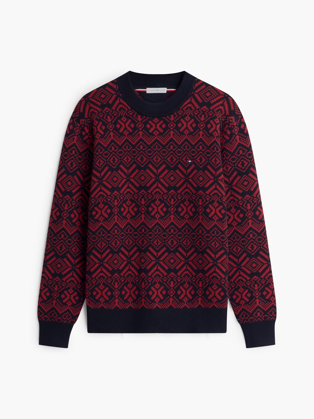 Fair Isle Crewneck Sweater — Regatta Red