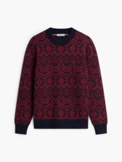 Fair Isle Crewneck Sweater — Regatta Red 5