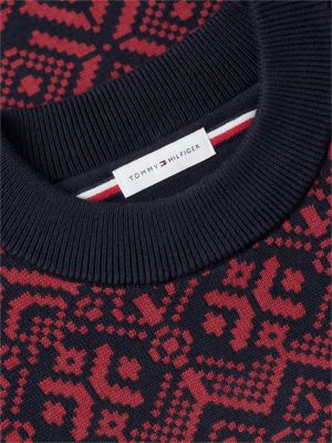 Мужской свитер Tommy Hilfiger Fair Isle Crewneck, цвет: Красный — фото 6