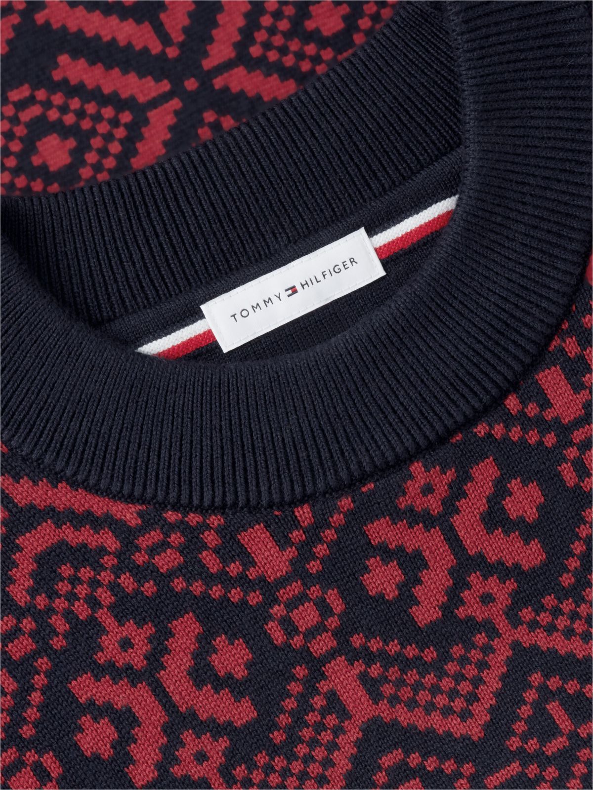 Fair Isle Crewneck Sweater — Regatta Red