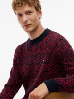 Fair Isle Crewneck Sweater — Regatta Red 3