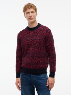 Fair Isle Crewneck Sweater — Regatta Red 1