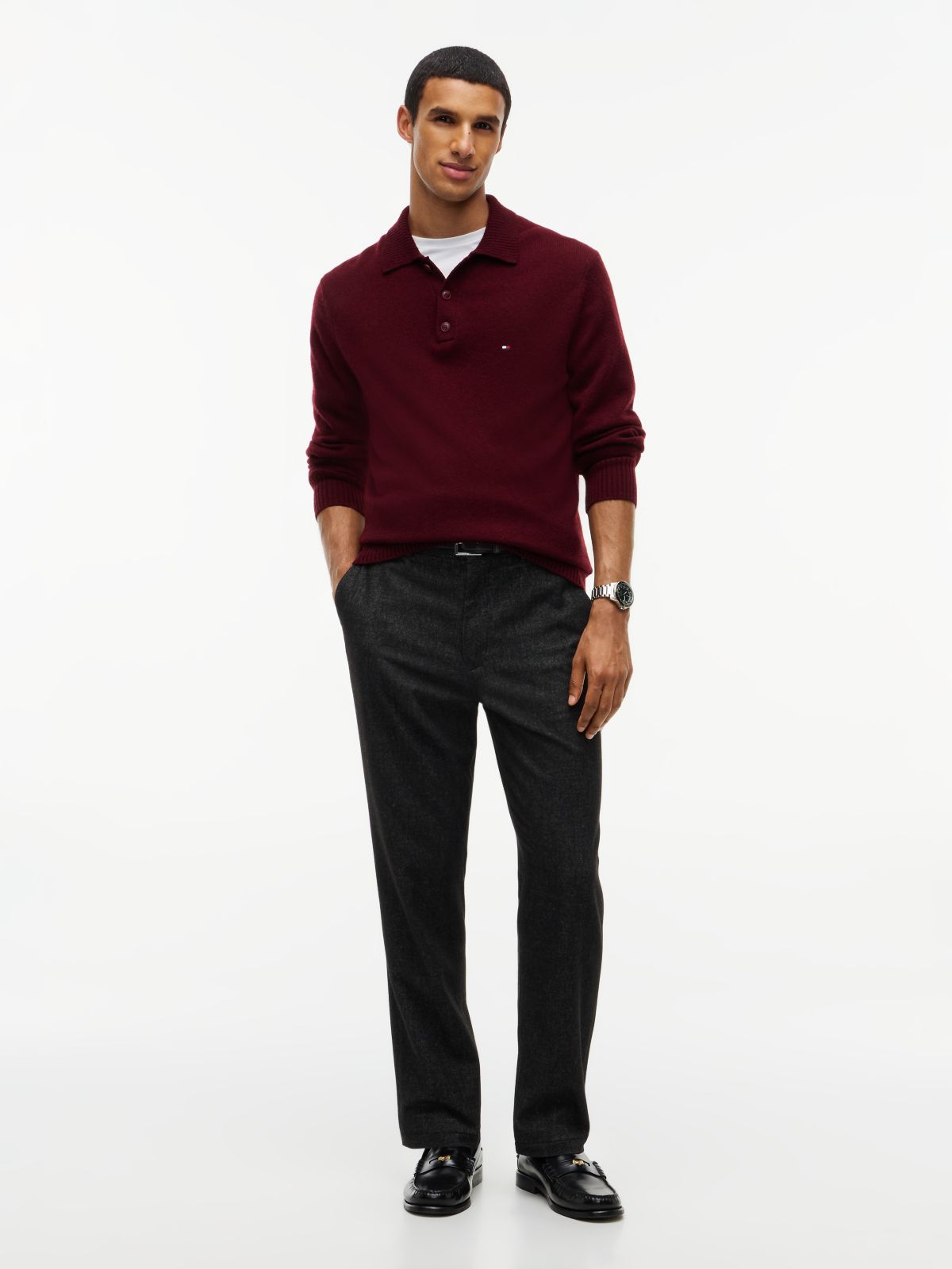 Heathered Straight Chino — Black