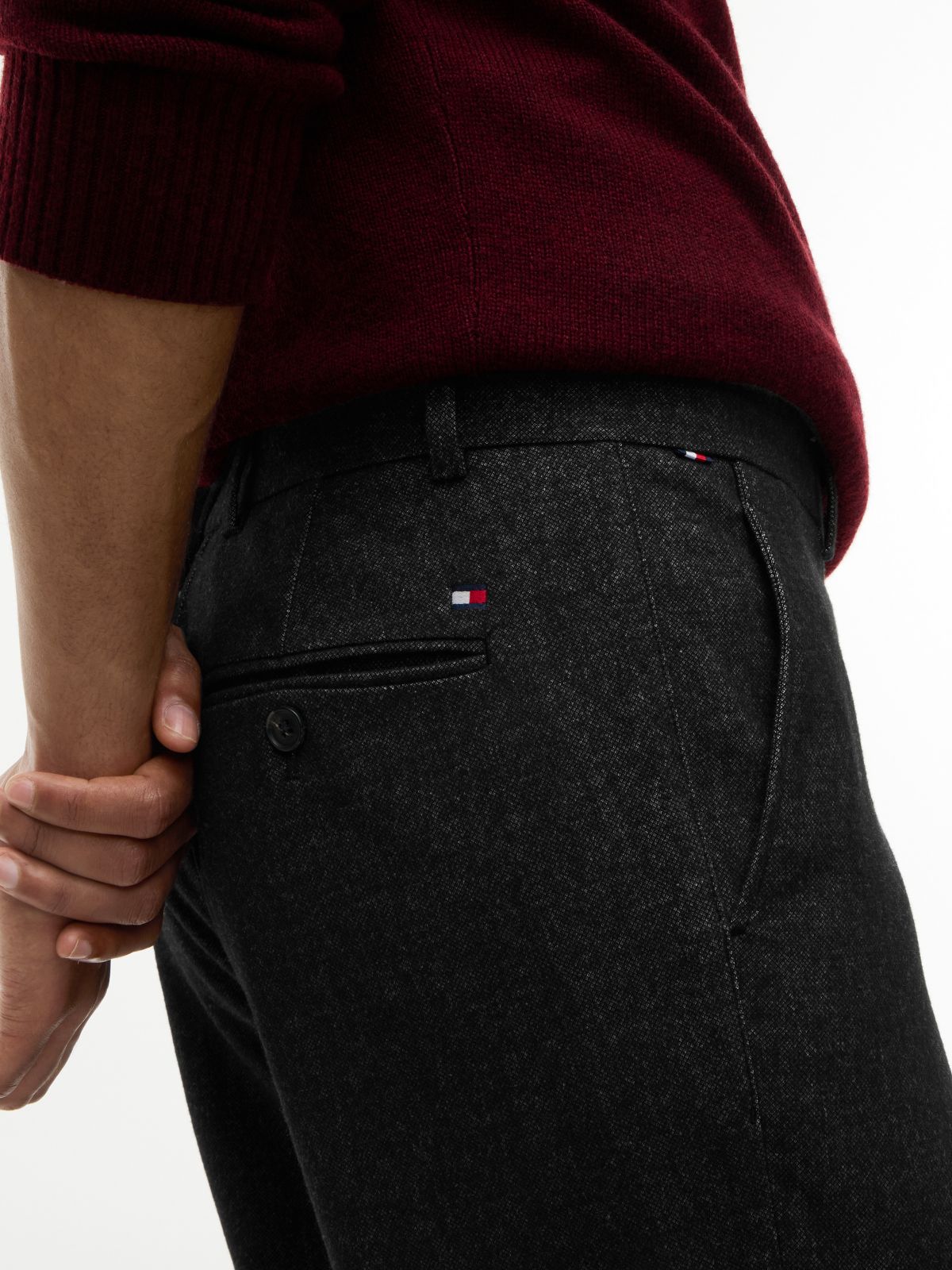 Heathered Straight Chino — Black