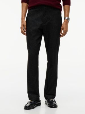 Heathered Straight Chino, Black