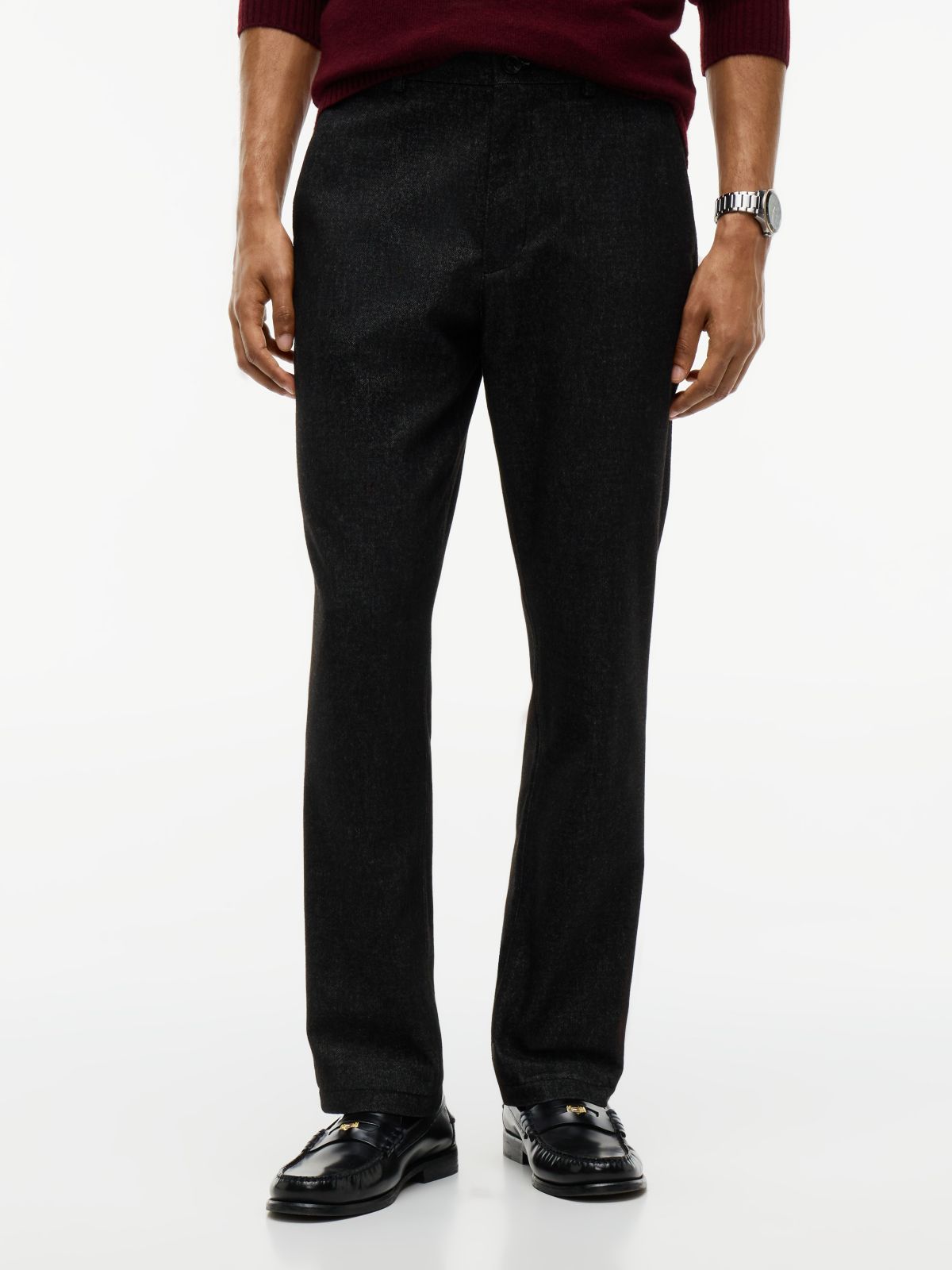 Heathered Straight Chino — Black